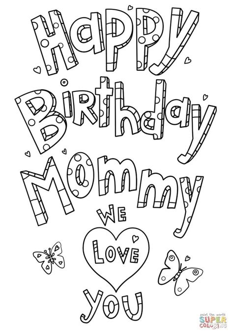 mom coloring pages happy birthday mommy doodle coloring page