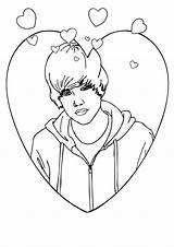 Justin Bieber Coloring Pages Drawing Hearts Print Valentines Printable Getdrawings Cartoon Categories sketch template