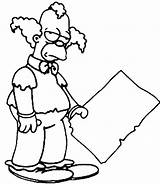 Krusty Simpson Printable Knock Anúncios sketch template