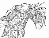 Horse Coloring Pages Adult Mandala Girls sketch template