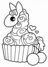 Coloring Llama Pages Alpaca Kawaii Cute Drawing Cupcake Colouring Clipart Baby Printable Coloriage Yampuff Color Line Kids Cupcakes Getcolorings Getdrawings sketch template