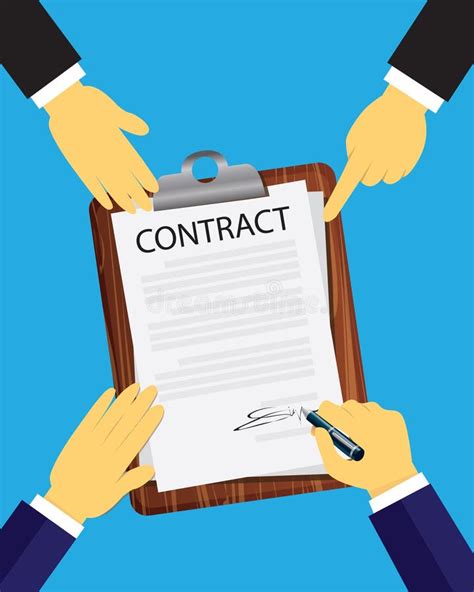 contract signing legal agreement concept vector illustration stock