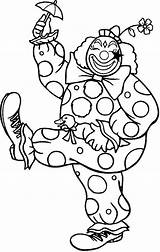 Clown Coloring Pages Happy Umbrella Walking Little Getdrawings Color sketch template