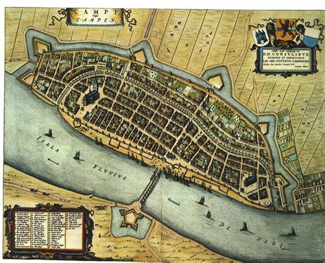 plattegrond kampen uit blaeus toonneel der steden  maps antique