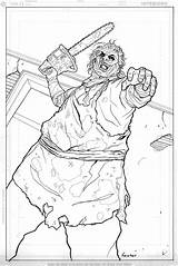Leatherface Chainsaw Massacre sketch template