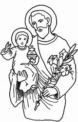 Joseph Coloring Saint St Saints Pages Clipart Printable Kids Catholic Feast Sketch Divine Mercy San Mary Para Children Crafts Giuseppe sketch template
