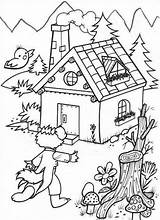Coloring Pigs Little Three Story Pages Comments Wolf sketch template