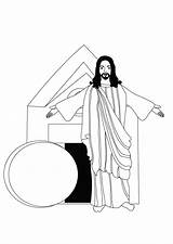 Coloring Clipart Jesus Resurrection Easter Pages Sunday Risen Clip Kids Cliparts Spring Wishes Index Print Library sketch template