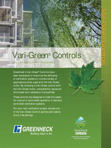 greenheck vari green controls catalog  volatile organic compound ventilation architecture