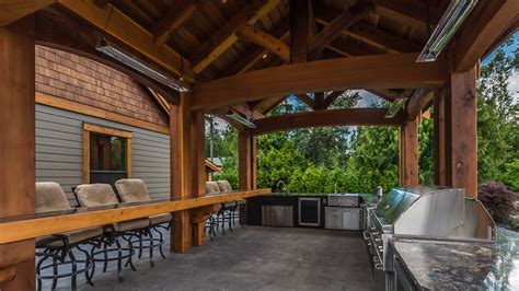 western red cedar outdoor kitchen island timber frame