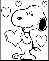 Snoopy Coloring Pages Valentines Valentine Kids Printable Charlie Brown Sheets Woodstock Peanuts Colouring Print Books Book Heart Fzh Animal Crafts sketch template