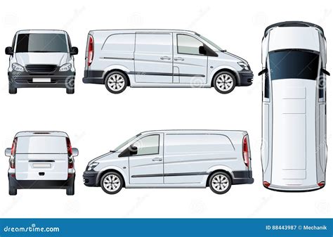 vector van template isolated  white stock vector illustration  delivery profile
