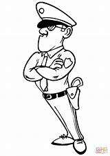 Police Coloring Officer Pages Drawing Cartoon Printable Pitchfork Professions Dot sketch template