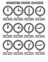 Quarter Clock Hours Coloring Six Past Pages Coloringpagesonly Color sketch template