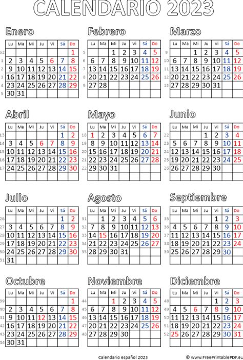 calendario de espana  imprimir el  gratis