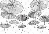 Rainy Umbrellas Paraguas Dibujado Gcssi sketch template