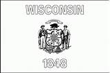 Wisconsin Flag State Coloring Flags Drawings Line Print Pdf sketch template