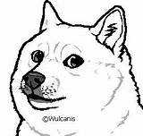 Doge Shibe Lineart Reuploaded sketch template