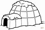 Igloo Coloring Pages Colorear Para Dibujos Printable Iglus Silhouettes 2009 Paper sketch template