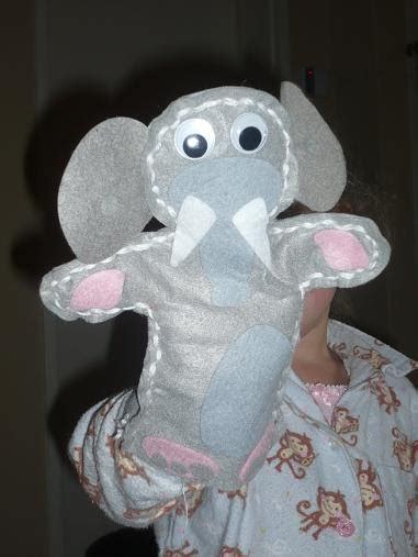 simons family felt elephant puppet