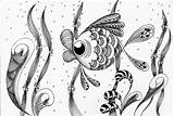 Coloriage Poissons Zentangle Fishes Poisson Adulte Silverfish Astrologia Template Zendoodle Gratis Kissy Légales Mentions sketch template