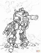 Steampunk Coloring Pages Robot Big Giant Adults Drawing Cannon Gear Machines Spy Colouring Gears Print Draw Getdrawings Drawings Strong Color sketch template