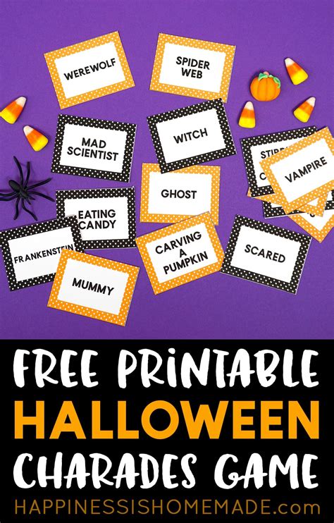 printable halloween charades  kids tedy printable activities
