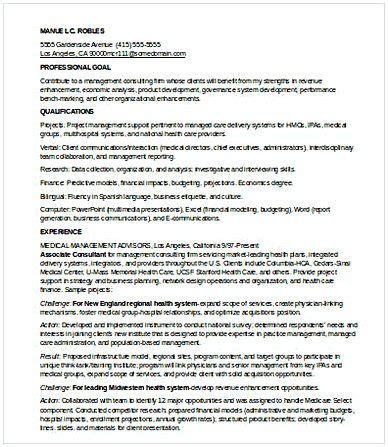 entry level management consulting resume management consulting resume