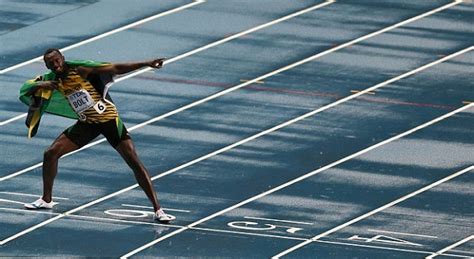 moscow 2013 press on the 100 meter final the usain bolt lightning has struck again