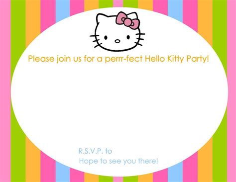 printable colorful  kitty invitation template  kitty