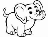 Coloring Cute Elephant Baby Pages Printable Elephants Animals Cartoon Categories sketch template