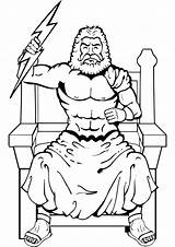 Zeus Coloring Mitologia Grecka Kolorowanka Thunderbolt Drukuj sketch template