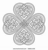 Celtic Clover Leaf Four Knot Lucky Afkomstig Shutterstock Van Style Ierse sketch template