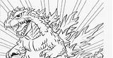 Godzilla Realistic Getdrawings Burning Getcolorings Millennium sketch template