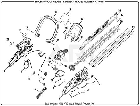 homelite ry  volt hedge trimmer parts diagram  general assembly