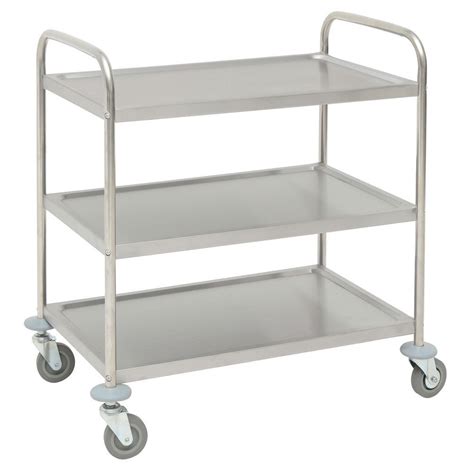 hubert stainless steel  shelf trolley cart