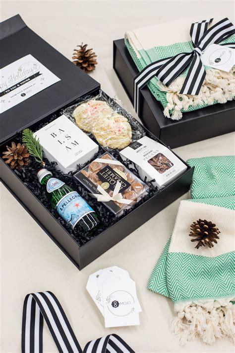 top corporate holiday gift box designs marigold grey