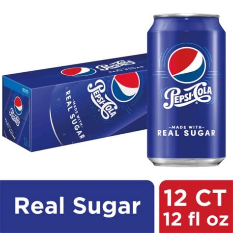 pepsi cola real sugar soda cans  pk  fl oz dillons food stores