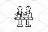 Assembly Line Drawing Vector sketch template