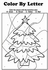 Color Coloring Pages Letter Christmas Letters Tree Kids Pdf sketch template