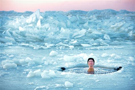 human polar bear  lewis pugh swam arctic waters