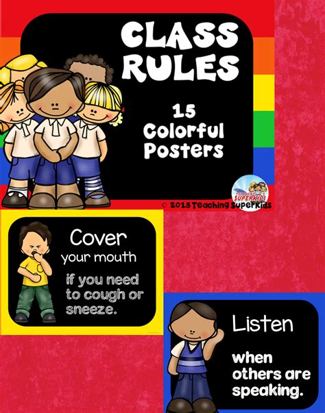 Super Cute Class Rules In Primary And Black Classroom Rules Classroom