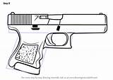 Glock Draw 18 Drawing Gun Step 17 Counter Strike Learn Guns Outline Template Tutorials Drawings Tattoo Coloring Sketch Hand Drawingtutorials101 sketch template