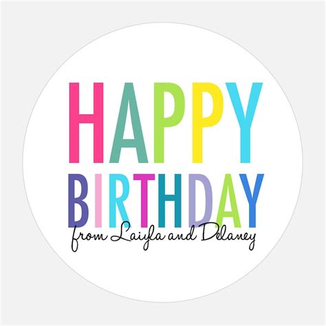 personalized happy birthday stickers rainbow stickers gift etsy