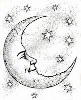 Moon Crescent Coloring Drawing Face Tattoo Pages Sun Drawings Stars Star Tattoos Tumblr Mond Cresent Pencil Web Sketch Visit Choose sketch template