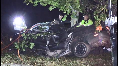 fatal harwich crash  responders find badly mangled wreck wrapped   wires youtube