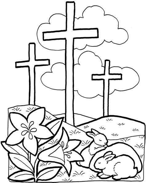 coloring page easter cross coloring home