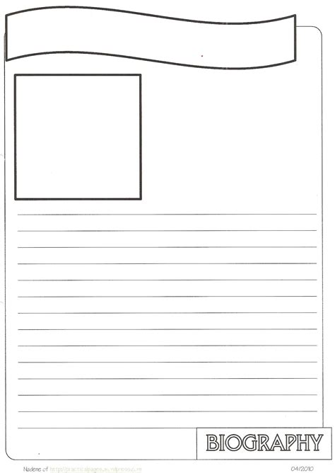 biography notebook page templates practical pages