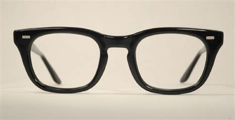 optometrist attic men s black plastic vintage military issue eyeglasses