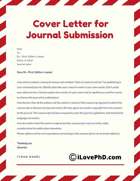 sample journal article cover letter